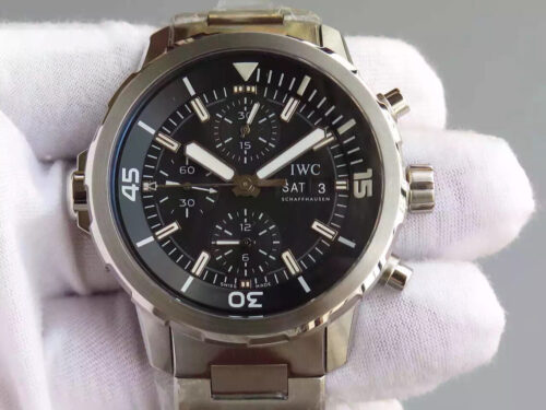 Best V6 Factory Replica IWC Aquatimer IW376804 Black Dial For Sale - Replica Watch Wholesale